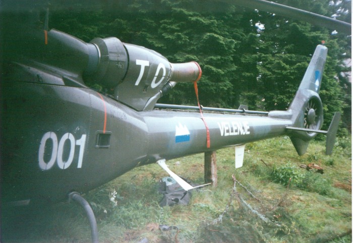 Helikopter Gazela prebarvana v oznake TO - 29. junij 1991 (Foto:Franc Kačičnik)